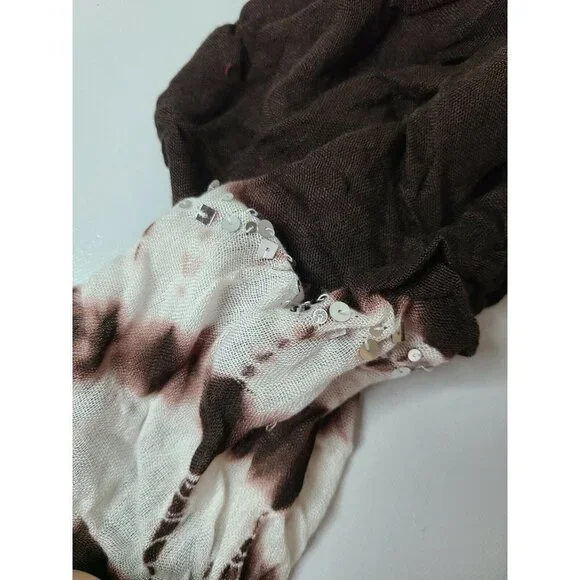 Inc International Concepts WoTie Dye Sequined Infinity Scarf Wrap Brown One Size - Picture 2 of 5
